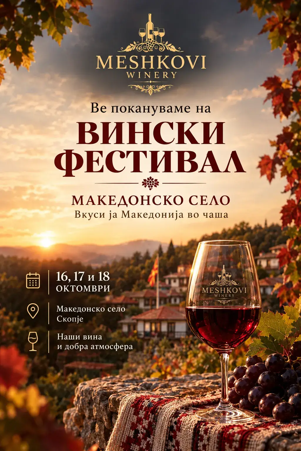 Вински фестивал „Македонско село“ – се гледаме таму! 🍷